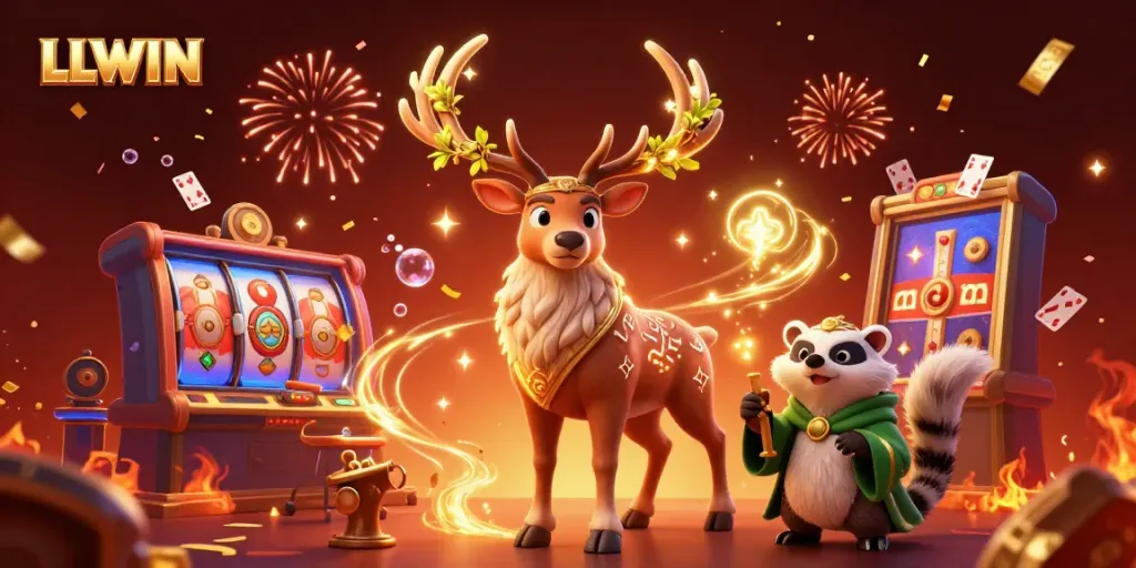 LLWIN showcases exhilarating casino excitement with vibrant visuals and enchanting characters.