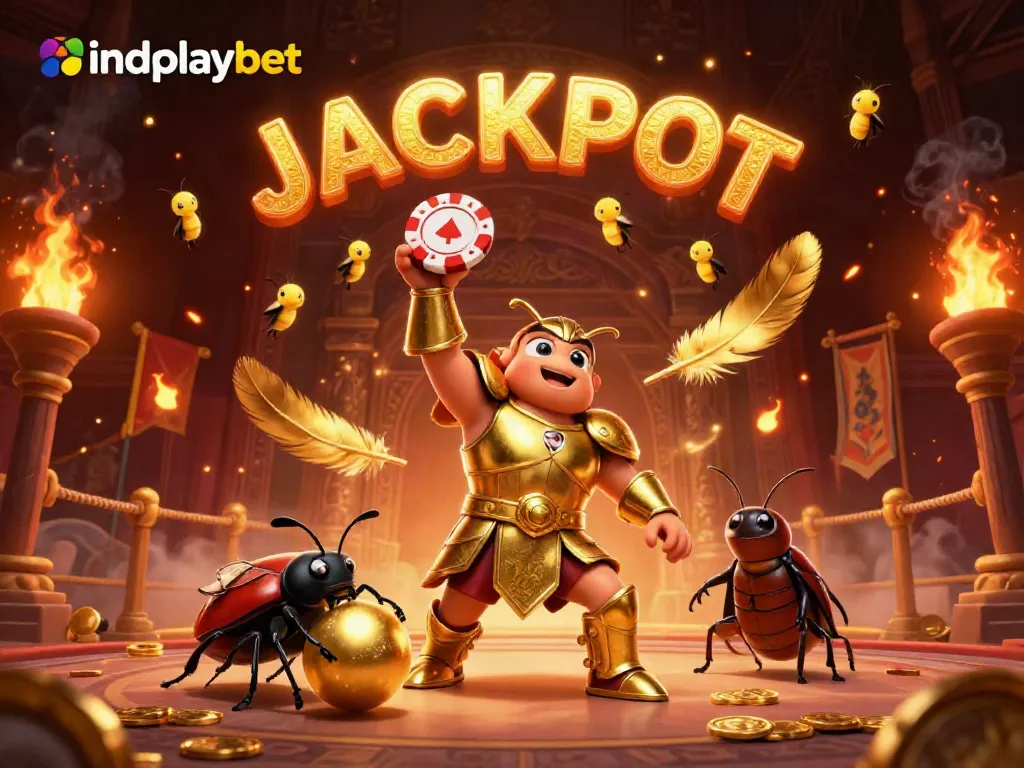 Indoplaybet hadir dengan ilustrasi kasino dinamis berfokus pada pemenang jackpot