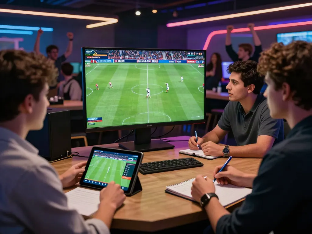WWBOLA sports betting enthusiasts analyzing matches in a lively arena.
