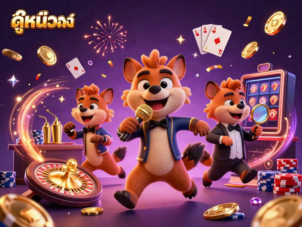 Catch the excitement in this vibrant casino scene featuring comedic hyenas and flashy gambling elements, all while enjoying ดูหนังออนไลน์.
