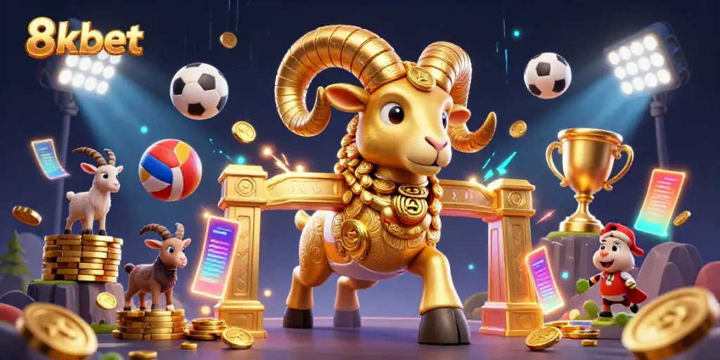 Experience exhilarating gameplay with 8xbet in this animated casino illustration featuring dynamic sports elements.