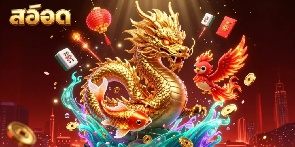 เล่นเกมสล็อตออนไลน์ สล็อตด้วยโชคลาภจากมังกรทองและฟีนิกซ์สีแดง