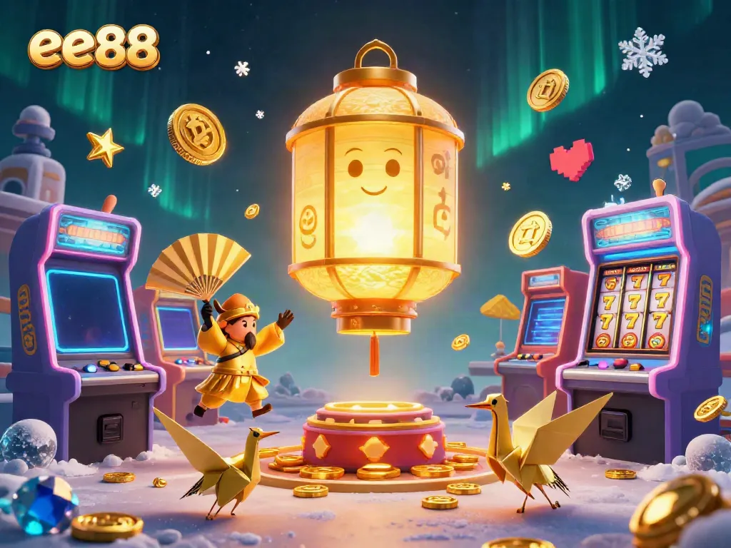 Experience thrilling gameplay at ee88 with vibrant golden lanterns and exciting game elements in a dynamic casino scene.